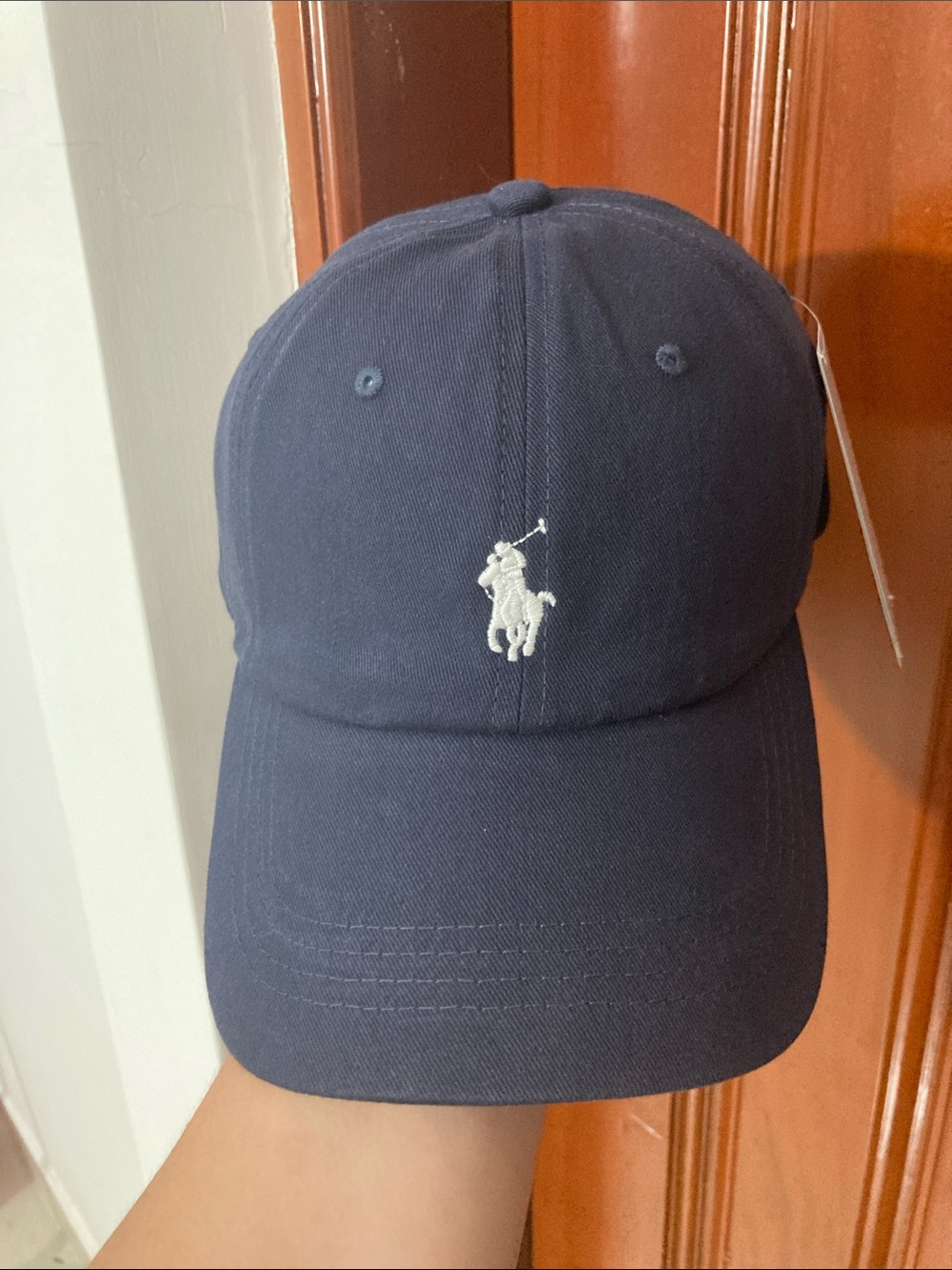Polo by Ralph Lauren Navy Cap with White Pony Embroidery